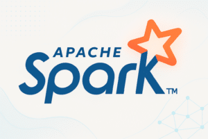 Logo Apache Spark avec symbole étoile orange, représentant le moteur open source de traitement des données.