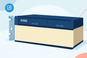 Illustration d’un GPU NVIDIA H100 NVLink, utilisé dans l’infrastructure d'IA et le calcul haute performance.